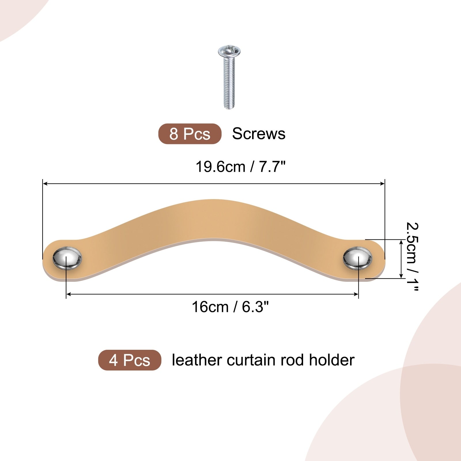 Leather Drawer Pulls for Kitchen Bedroom Dresser Cupboard