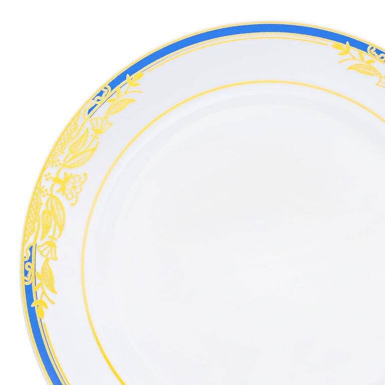 Gold Harmony Rim Disposable Plastic Plate Packs - Party Supplies