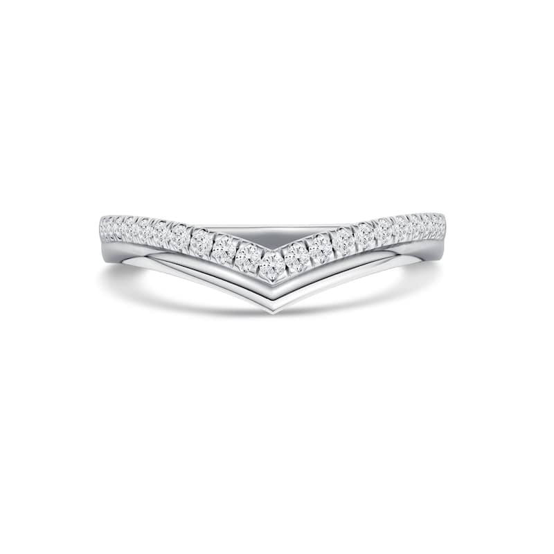 1/6ct TDW Diamond Contour Wedding Band in 10K Gold for Women