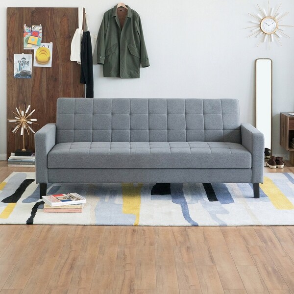 A B Home 79 inch Gray Small Biscuit Tufted Sofa Bed On Sale