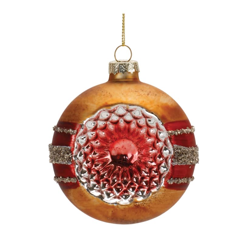 Holiday Glass Reflector Tree Ornaments Set of 12 for Indoor Use - 3" x 2.75" x 4"