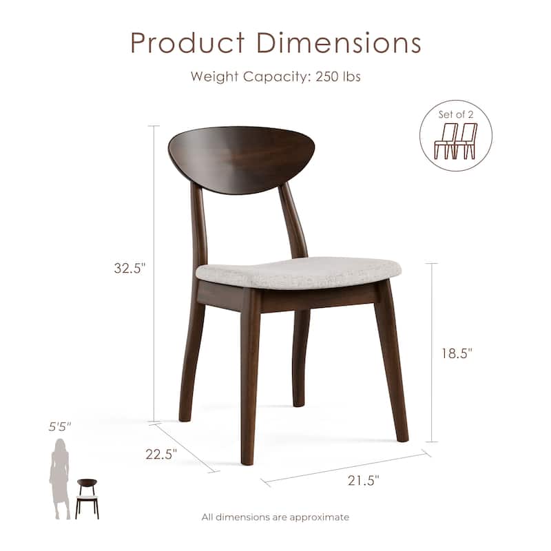 Furniture of America Abigail VIII Mid-Century Modern 5-Piece Rich Walnut Solid Wood 64-inch Extendable Dining Set