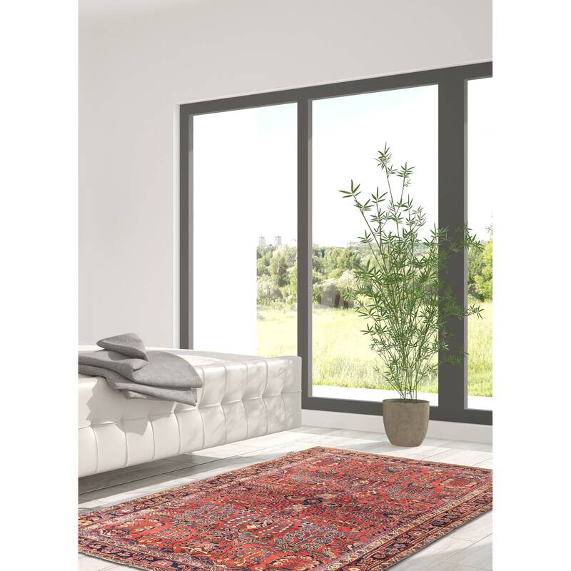 ECARPETGALLERY Hand-knotted Anatolian Vintage Light Red Wool Rug - 4'1 x 6'7