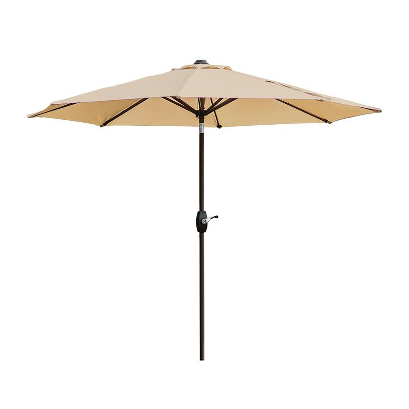 Brock 9-Foot Market Patio Umbrella with Concrete Base Weight Stand Included