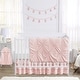 preview thumbnail 1 of 4, Sweet Jojo Designs Blush Pink Shabby Chic Harper Collection Girl 4-piece Bumperless Crib Bedding Set