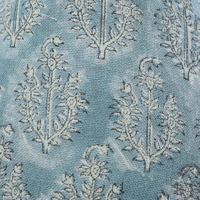 Fabdivine Neel Gagan Handmade Thick Linen Decorative Floral Block Print Lampshade - Indian Table Lamp for Living Room Décor