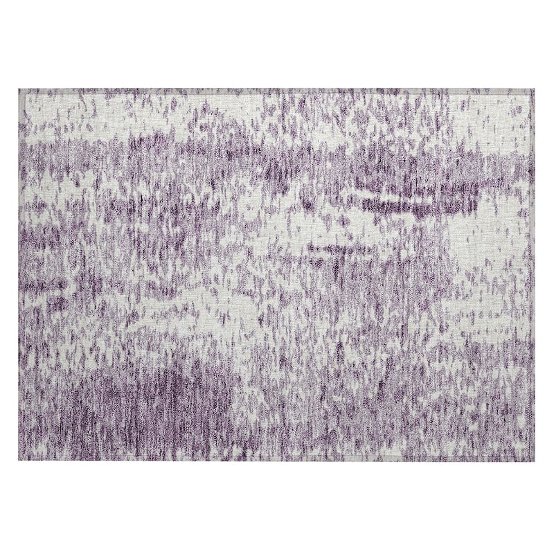 Machine Washable Indoor/ Outdoor Modern Abstract Chantille Rug