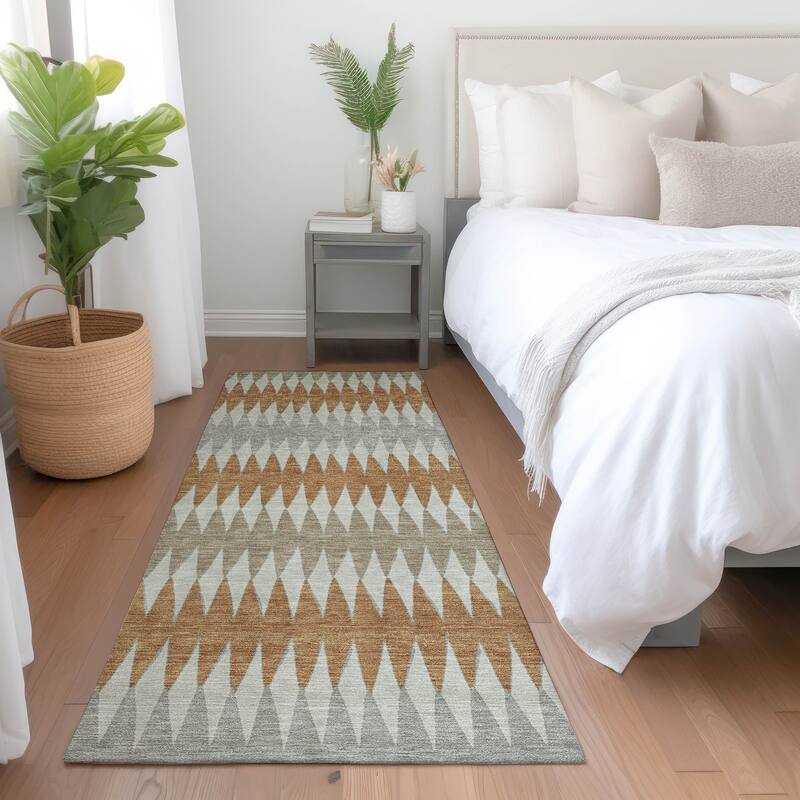 Machine Washable Indoor/ Outdoor Chantille Contemporary Geo Rug