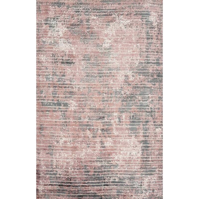 Hand Knotted Oriental Viscose Silk Carpet Modern All-Over Oranges & Rust Abstract Area Rug - 5' 10'' X 4' 1''
