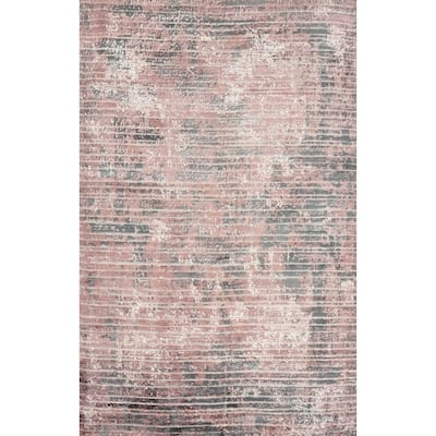 Hand Knotted Oriental Viscose Silk Carpet Modern All-Over Oranges & Rust Abstract Area Rug - 5' 10'' X 4' 1''