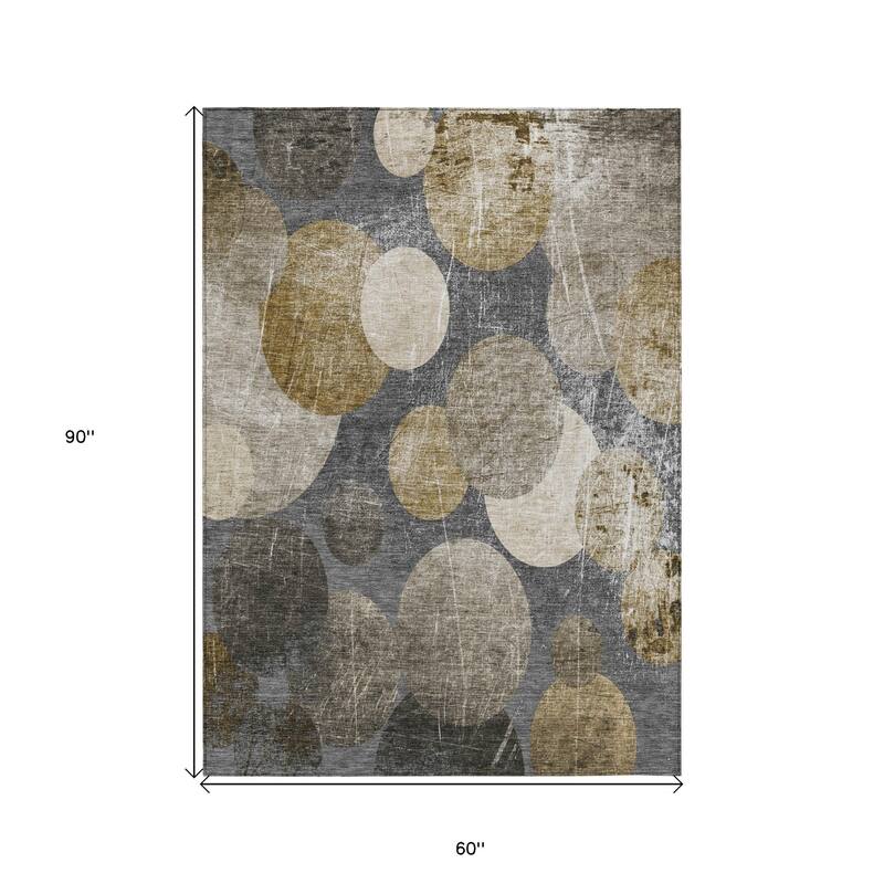 Vana Modern Art-Inspired Weather Resistant Blended Style Runner Outdoor Rug