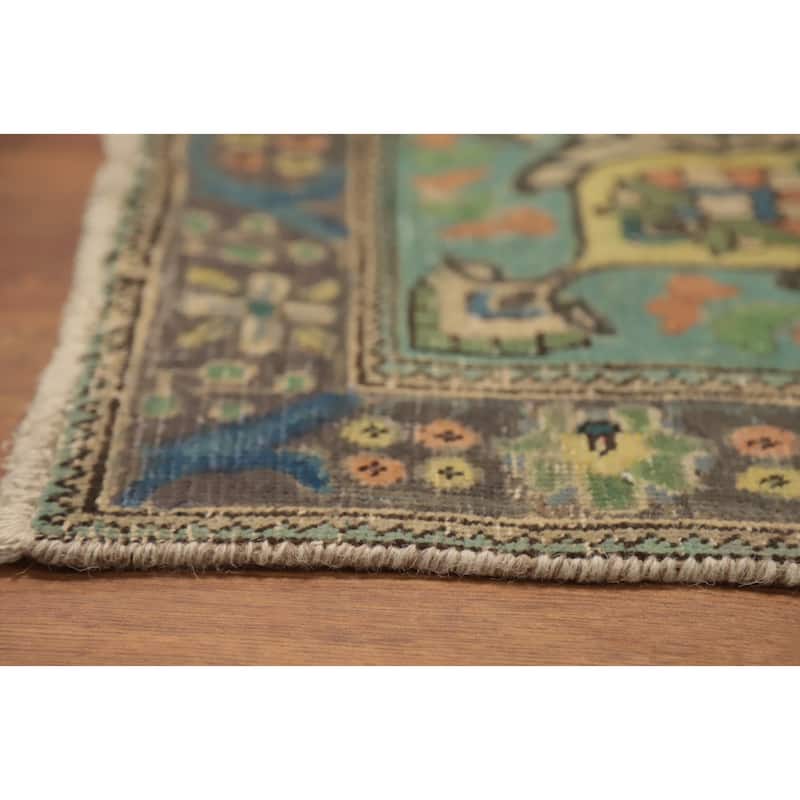 Hand Knotted Oriental 100% Wool Carpet Traditional Floral Beige & Ivories Tabriz Area Rug - 6' 5'' X 4' 8''