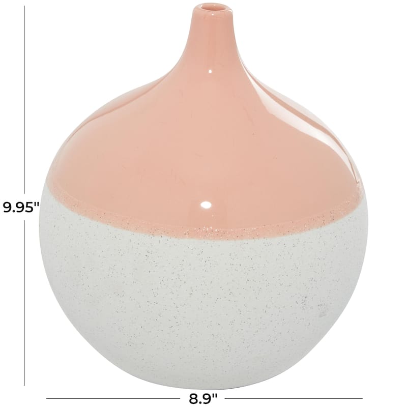 Ceramic Vase with Pink Top - Pink - Roche River Decor