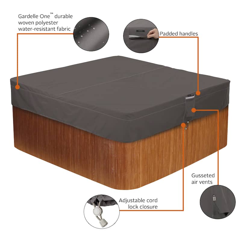 Classic Accessories Ravenna Water-Resistant 94 Inch Square Hot Tub Cover