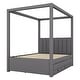 preview thumbnail 21 of 46, Upholstered Canopy Platform Bed with Trundle and Storage Drawers