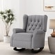 preview thumbnail 2 of 17, Dobles Fabric Tufted Wingback Rocking Chair by Christopher Knight Home Gray/Dark Brown