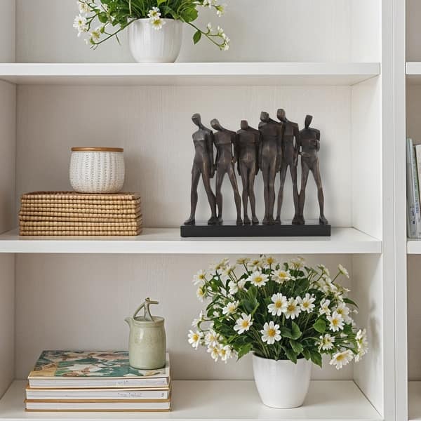 slide 2 of 10, Allan Andrews Bronze Resin Abstract Line Up Sculpture