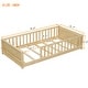 preview thumbnail 48 of 58, Floor Twin size Platform Bed with Built-in Book Storage Rack
