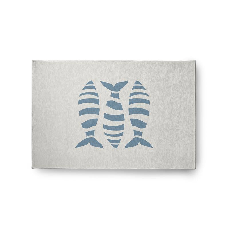 Puzzle Fish Nautical Chenille Rug - Dusty Smoke - 2' x 3'