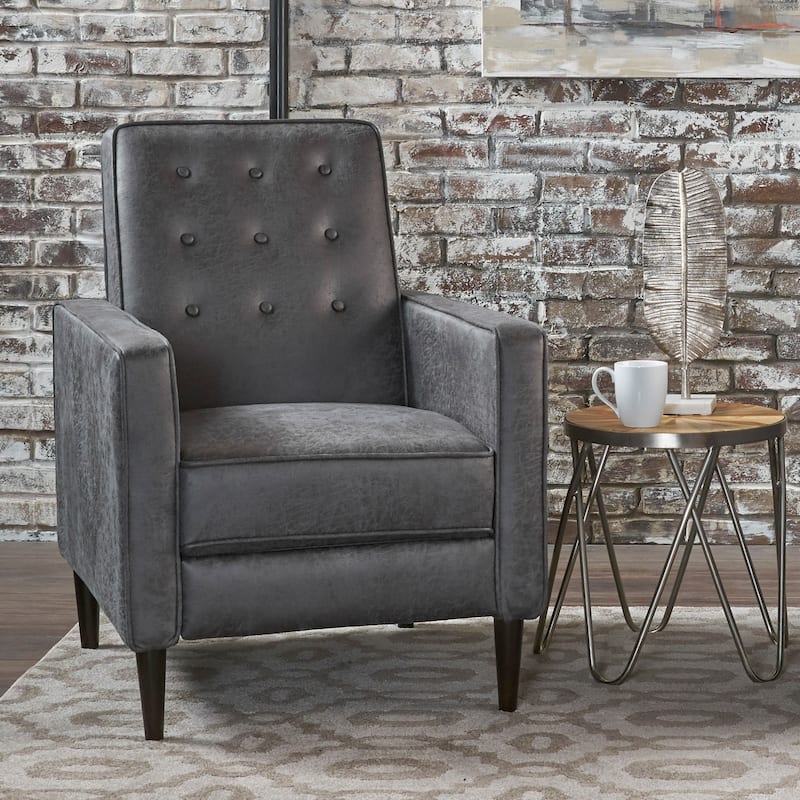 Mervynn Mid-Century Modern Microfiber Recliner by Christopher Knight Home