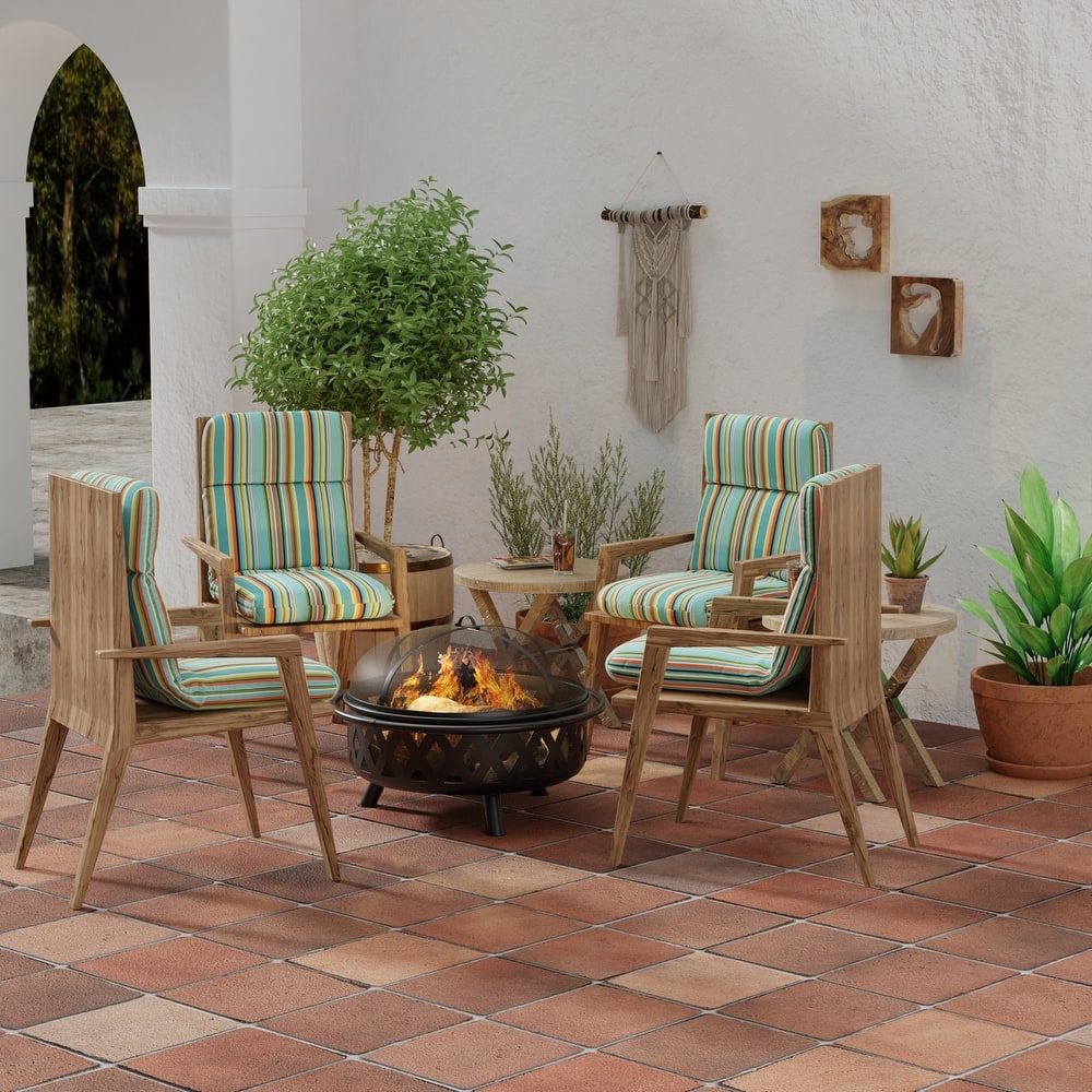 22" x 45" Outdoor Chair Cushion with Ties and Loop - 45'' L x 22'' W x 5'' H