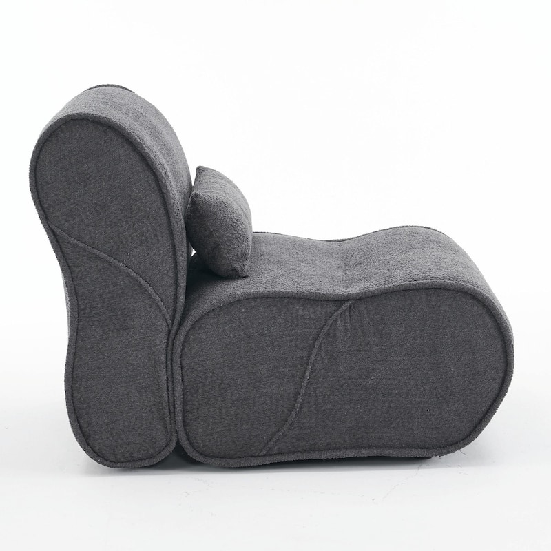 Soft Velvet Recliner Chair - Comfortable Lounge Chair with Waist Padding