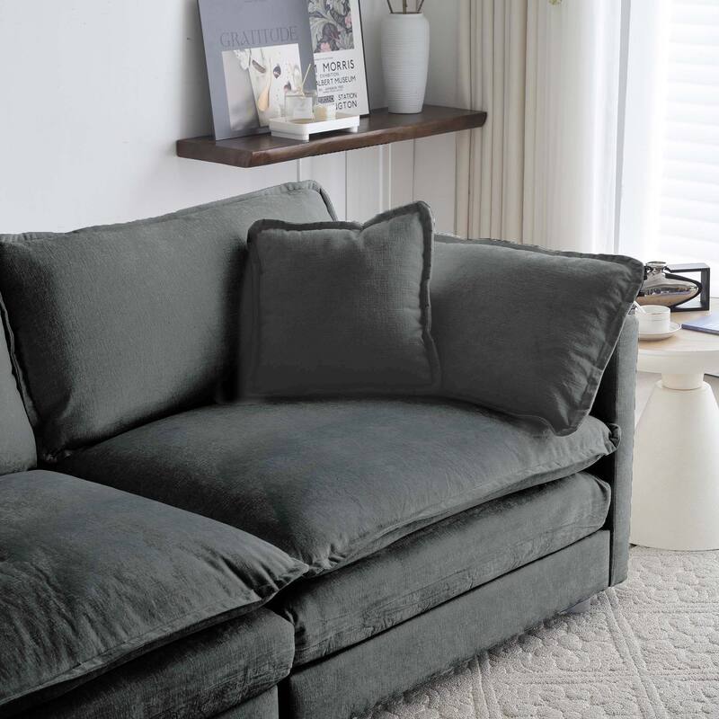 U-Shaped 6 Seater Modular Sofa with 2 Extra Ottomans