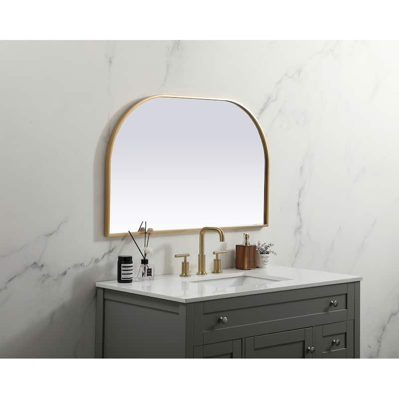 Indigo Home Metal Frame Arch Mirror 39x24 Inch
