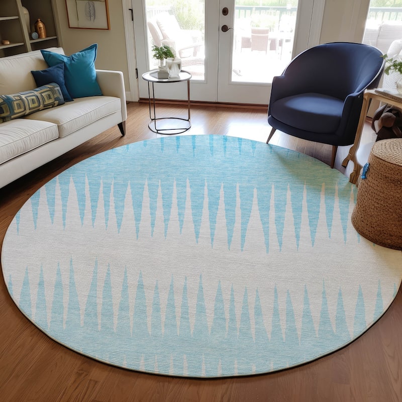 Machine Washable Indoor/ Outdoor Chantille Ombre Contemporary Rug