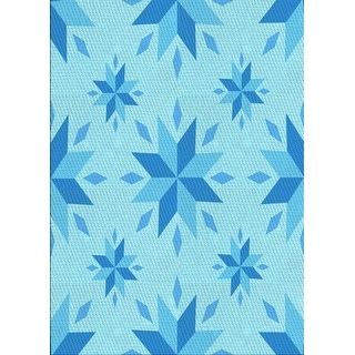 Ahgly Company Machine Washable Transitional Deep Sky Blue Area Rugs ...