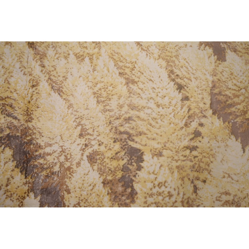 Yellow Abstract Oriental Area Rug Hand-Knotted Wool Carpet - 5'11"x 9'0"