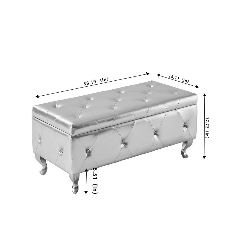 Storage Bench, Flip Top Entryway Bench Seat with Safety Hinge, Storage Chest with Padded Seat