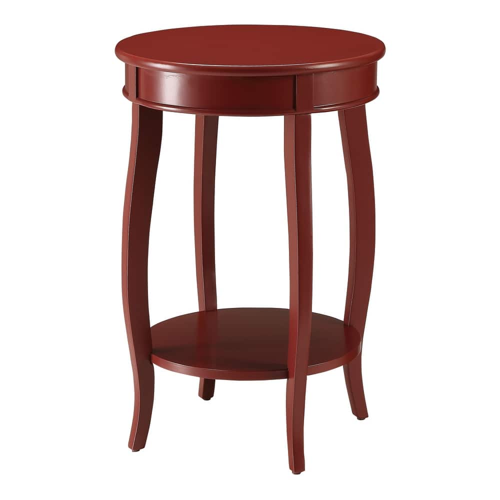 Clarissa Round Side Table with Bottom Shelf