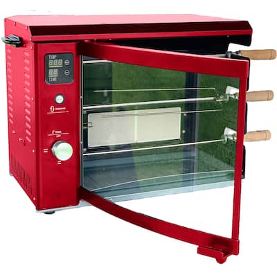 Brazilian Flame Brazilian Gas Rotisserie Grill with 3 Skewers in Red