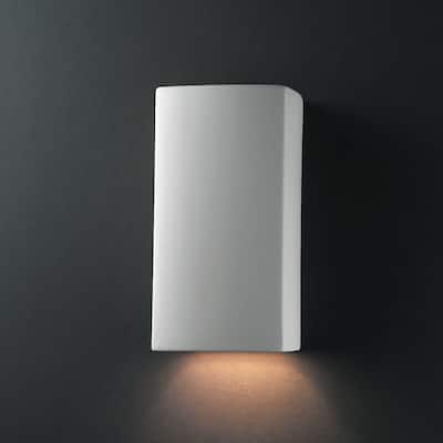 Porch & Den Horner Bisque Ceramic 1-light Small Rectangular Wall Sconce