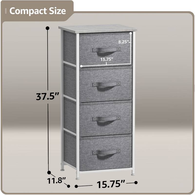 Sorbus 4 Drawer Vertical Short Nightstand