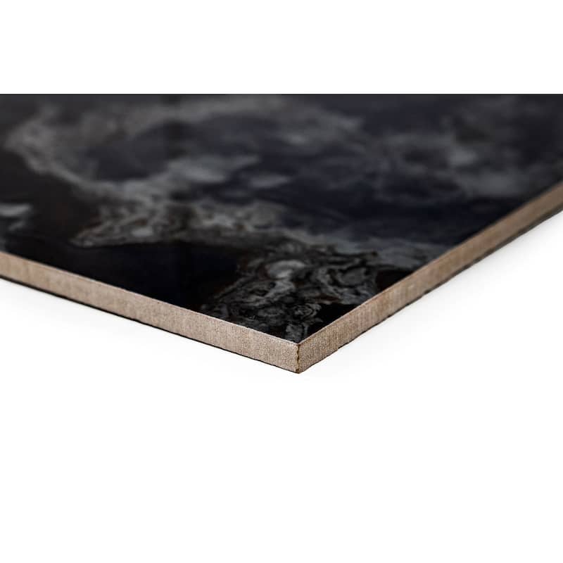 Industry Tile 24x48 Onyx Black polished porcelain tile