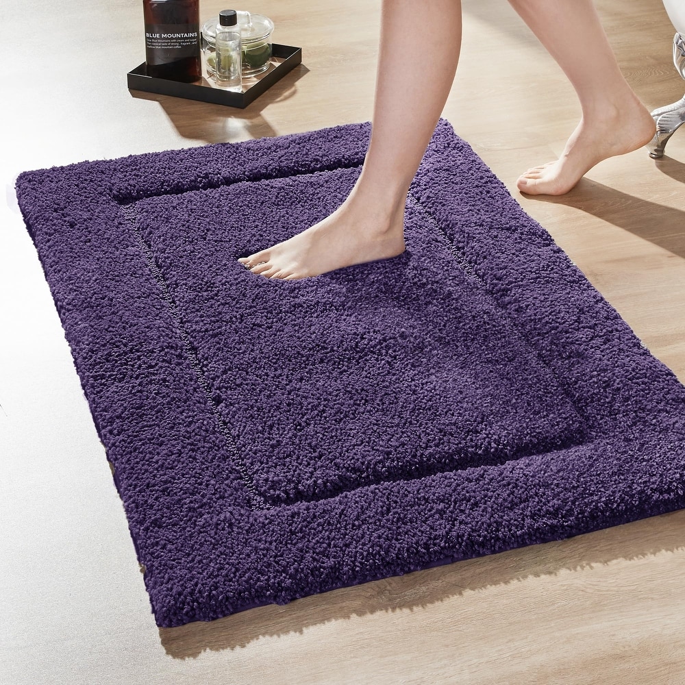 Purple Color Bath Rugs Absorbent Non Slip Door Mats Soft Carpet 並行輸入品