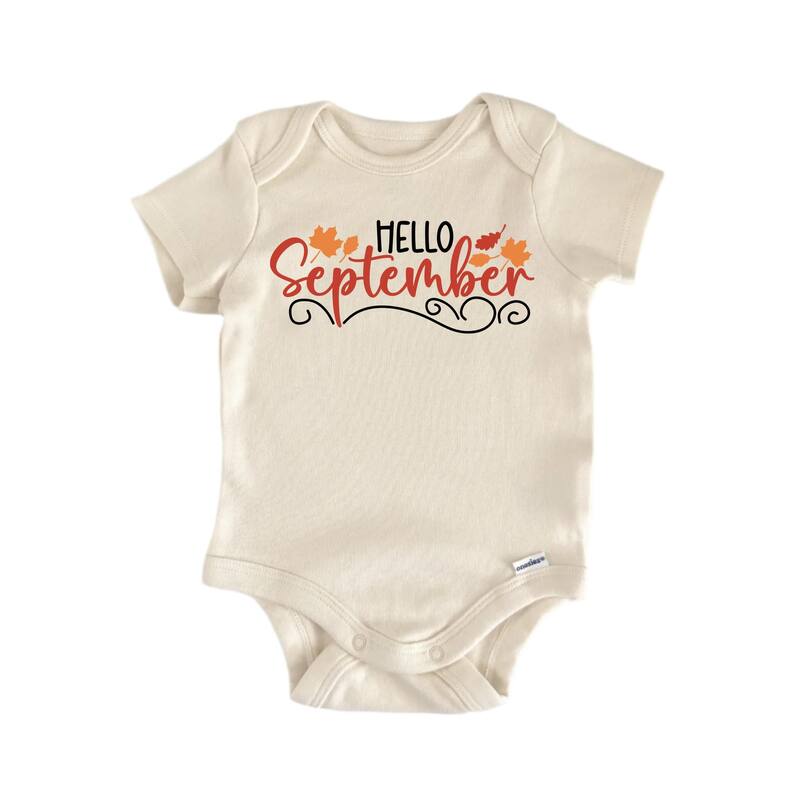 Hello September - Baby Boy Girl Clothes Infant Bodysuit Funny Cute - White - Newborn