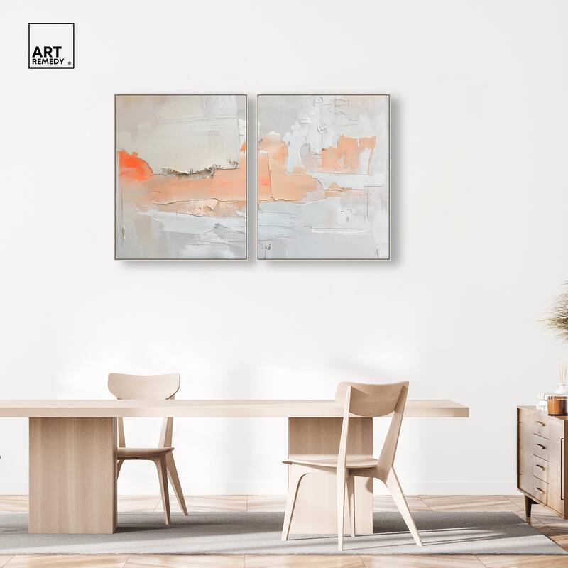 Orange Mist Halo Canvas Set of 2 by Art Remedy