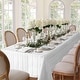 preview thumbnail 27 of 30, Denley Stripe Jacquard Fabric Tablecloth 60"x144" - White