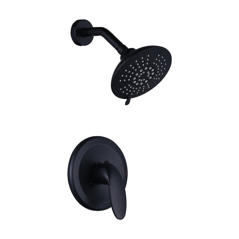 WOWOW Single Handle 5-Spray Shower Faucet with Valve - Matte Black