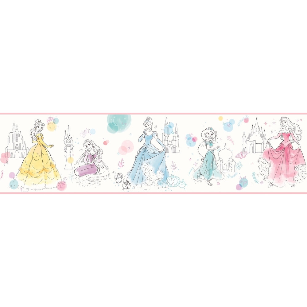 Disney Princess Pretty Elegant Blue & Green Border
