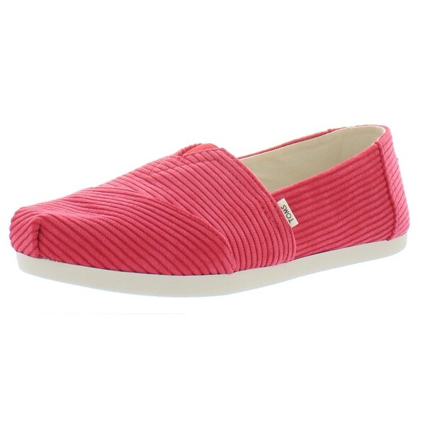 Toms Womens Classic Casual Shoes Corduroy Ribbed Red
