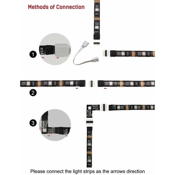 Shop 4pcs 20 Led Strip Lights Usb 16 Colors 4 Modes Rf Remote