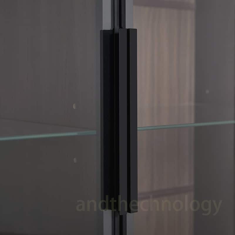 Tempered Glass Door Cabinet With Metal Legs