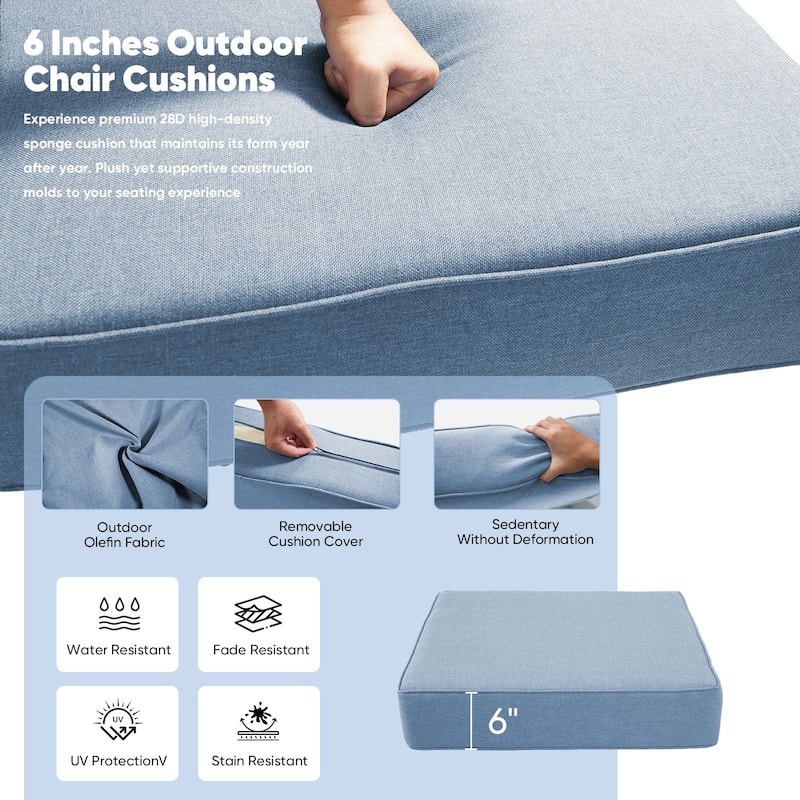 Pocassy 22"x24"x6" Inch Thick Cushions Indoor Outdoor Pillows Cushion