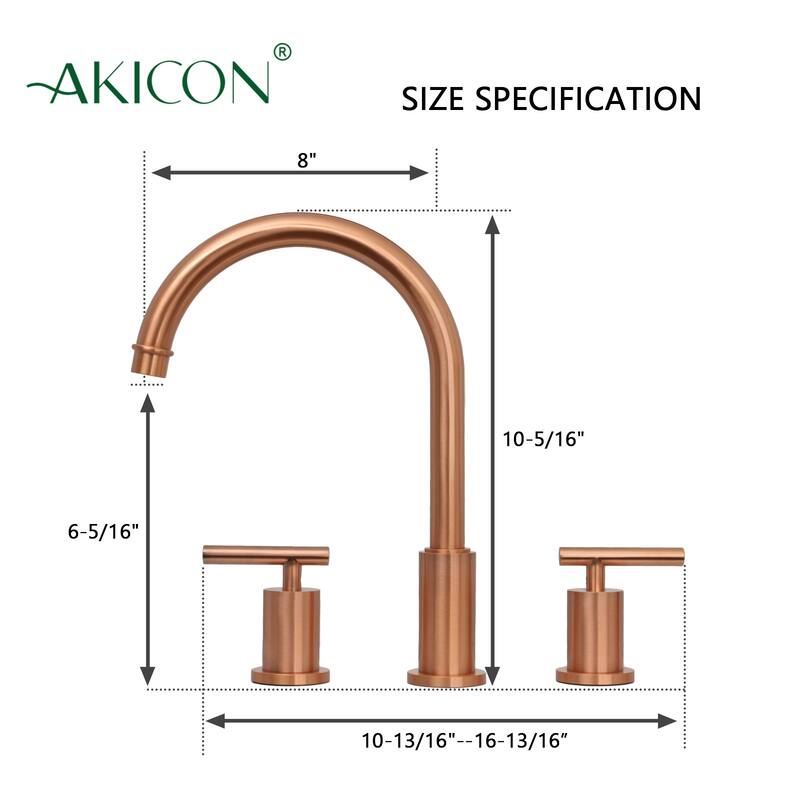 Two-Handle Copper Widespread Bathroom Sink Faucet - 8' x 10'