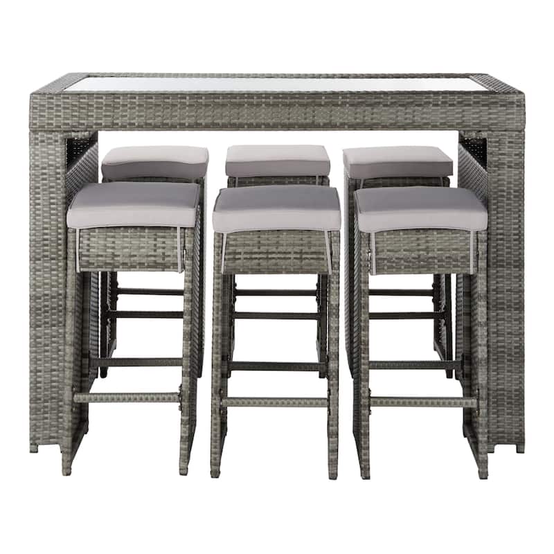 SAFAVIEH Yahaira 7-Piece Outdoor Patio Dining Set - 59Wx28Dx42H