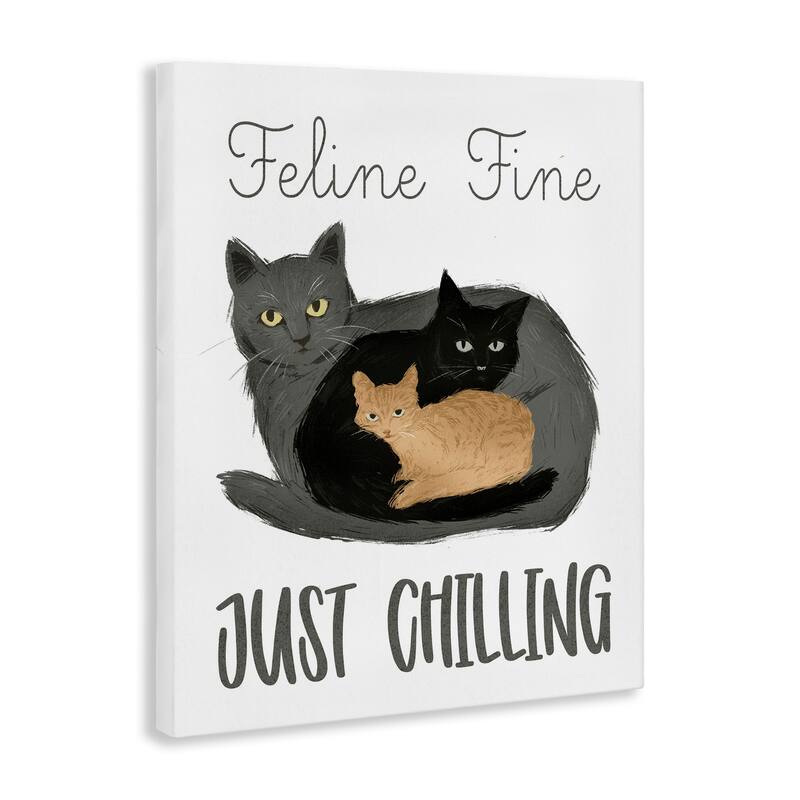 Stupell Feline Fine Just Chilling Canvas Wall Art Design By Ziwei Li